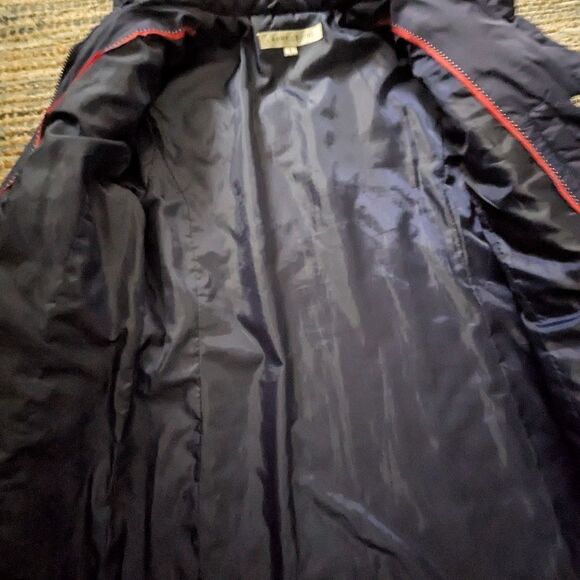 Larry Levine Eggplant Quilted Hooded Puffer Coat L L/S Snap Front Warm Winter Ja - Picture 4 of 11